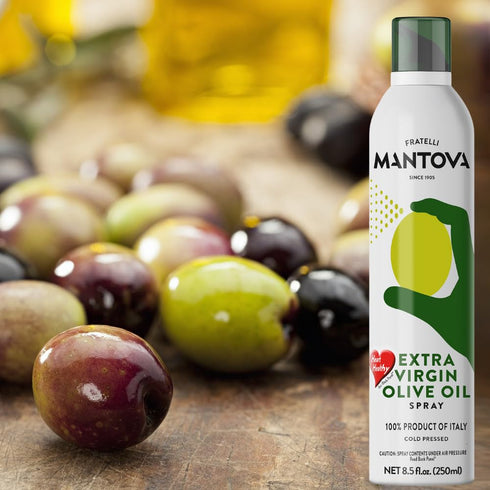 8.5 oz. Mantova Extra Virgin Olive Oil Spray Spray Bottle - Manage Oil Amount - Great For Salads & Cooking