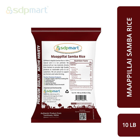 10 lb 100% SDPMart Naturally Aged Mappillai Samba Rice | | Traditional Rice | Native Variety | Natural | Unpolished |