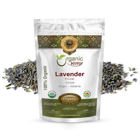 Organic Way Dried Lavender Flower Buds Whole (Lavandula) - European Wild-Harvest |