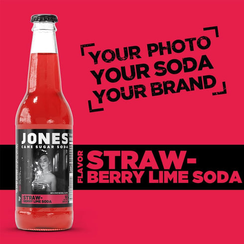 12-Pack 100% 12 Oz Jones Soda Co. Strawberry Lime Flavor | | The Original Craft Soda | Made with Pure, Cane Sugar | Pop