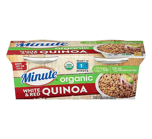 2 4.4 oz (Pack 3) Minute Ready to Serve White & Red Quinoa Rice, - cups