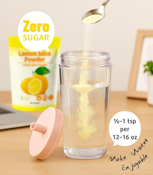 Egcina 18 oz 100% Pack Lemon Juice Powder - No Sugar, No Additives, Freshly Squeezed Pure Freeze-Dried Lemon Powder