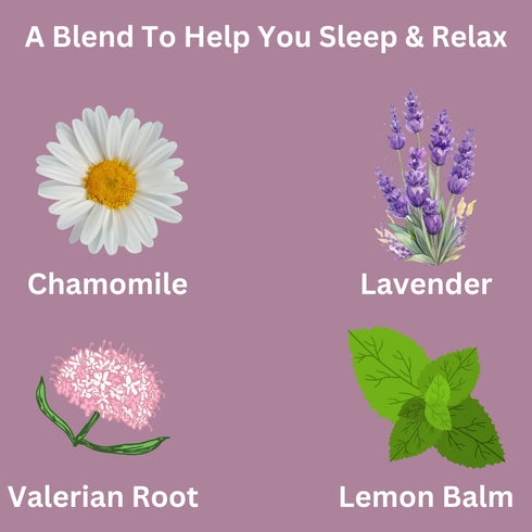 Sleep Easy Herbal Tea (w/Chamomile, Lavender, Lemon Balm, Valerian Root, & Passion Flower) For A Good Nights Rest