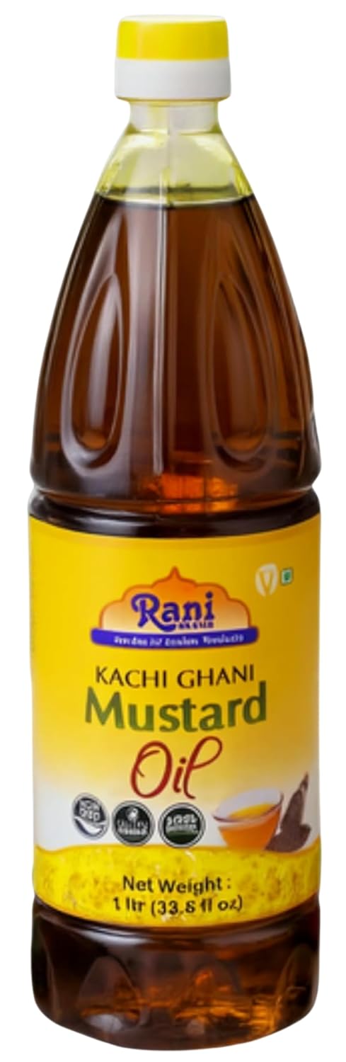 Rani Mustard Oil (Kachi Ghani) 33.8 Ounce (1 Liter) NON-GMO | Gluten