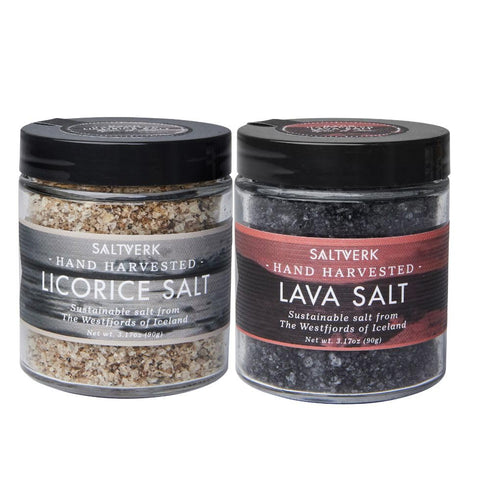 Saltverk Icelandic Sea Salt - Licorice + Lava Sea Salt Bundle
