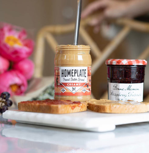 1 7g 1 lb HomePlate Peanut Butter | Creamy | Jar | Made in USA | Perfect for PB&J sandwiches | of Protein | Natural