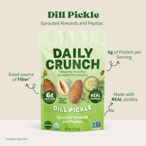 4 Daily Crunch, Almonds Pepitas Sprouted Dill Pickle, Ounce