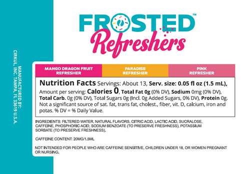 Pack, 36 (2 2 2 Cirkul Frosted Refreshers Caffeine Flavor Water Variety Makes Drinks, No Sugar, Zero Calorie Drink Mix
