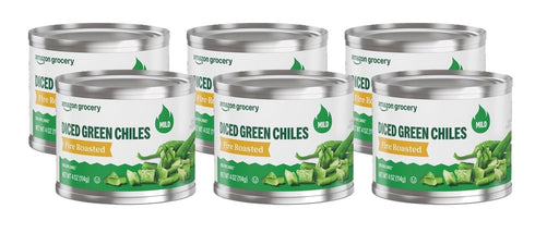 Amazon Fresh, Diced Green Chili Peppers, Mild, 4 Oz (Pack of 6)