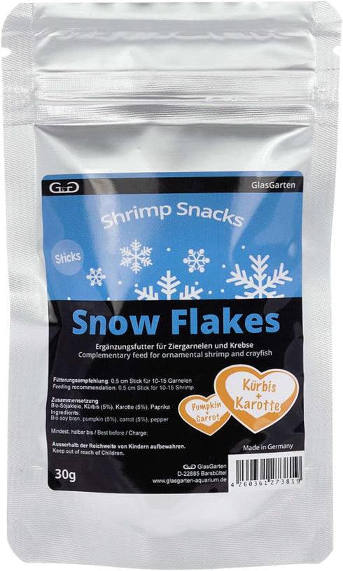 GlasGarten Shrimp Snacks Snow Flakes Pumpkin-Carrot 30g