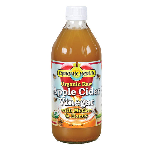 Dynamic Health Organic Raw Apple Cider Vinegar with Mother & Honey |