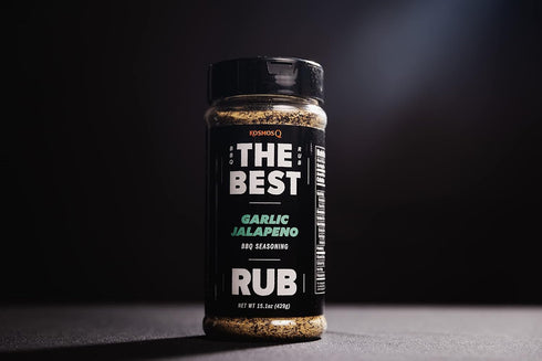 Kosmos Q The Best Garlic Jalapeno Rub, 15.1 oz, Garlic Jalapeno Pepper Seasoning & BBQ Dry Rub