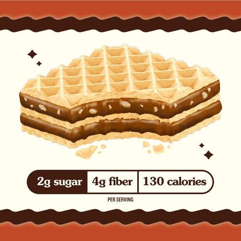 (2g), 16 Count Rip Van Chocolate Hazelnut Wafer Cookies, Keto, Non-GMO, Healthy Snacks, Low Carb & Low Sugar Low
