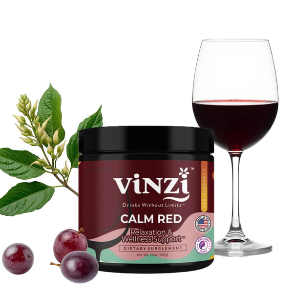 Vinzi Non-Alcoholic Calm Drink Mix Wine Alternative Ritual with Ashwagandha, L-Theanine &