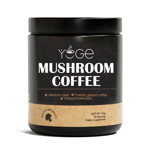 YEGE Mushroom Coffee Organic, 6 Mushroom Blend Cordyceps, Reish, King Trumpet, Shitake, Turkey