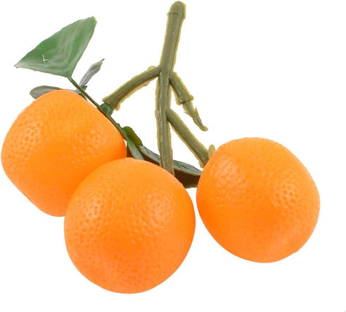Ruilogod Decorative Orange Green Emulational Plastic Leaves Tangerines Citrus Decorating (id: 9cb a43