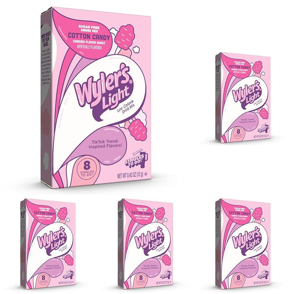Wyler's Light Singles To Go Powder Packets, Water Drink Mix, Watertok Cotton