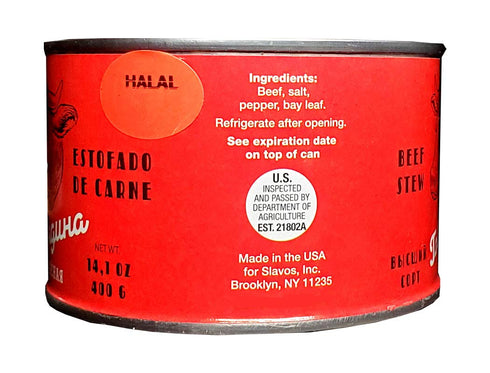 Slavos 14.1 400 100% Beef Stew canned ( Ounce / Gram ) Tushonka. Natural meat