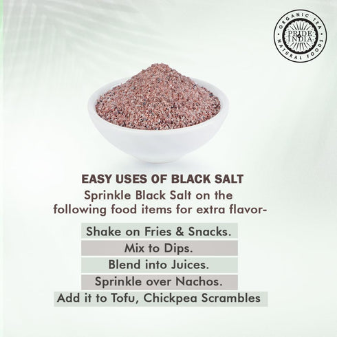 (4.8 oz) 84+ Pride Of India - Himalayan Black Rock Salt - Fine Grind, - Kala Namak, Contains Minerals, Perfect