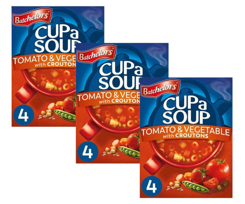 Batchelor's Tomato & Vegetable Cup a Soup, with Croutons, 4's 104g, 3 Pack