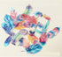 Feathers Edible Wafer Paper, 20pcs Wedding Cake Cupcake Decorations Wafer Rice Paper in Peach Pink Blue
