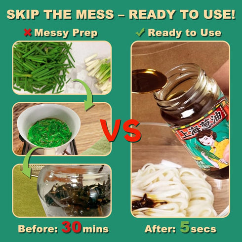 230g/8.1oz (Pack 2) Shanghai Scallion Sauce - Scallion Oil with Spring Onion for Noodles, Rice, Soup, Spring Onion