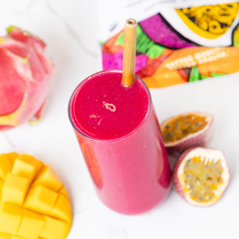 Frozen Immunity Pre-Packaged Frozen 100% (32 oz Pitaya Foods - Organic Bite-Sized Pieces, Dragon Fruit, Passion Fruit