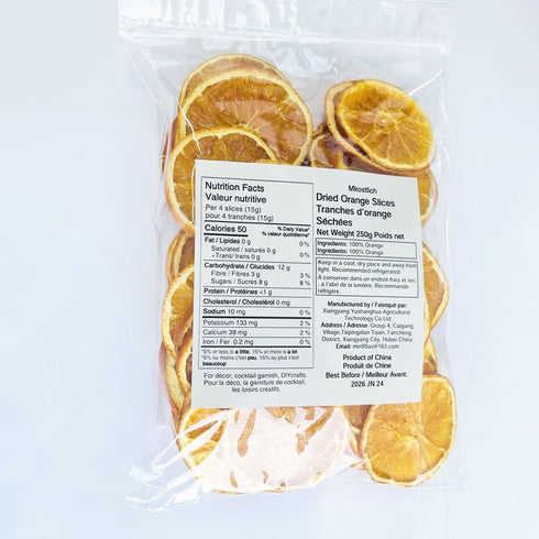 8.81oz/250g, Mkostlich Dried Orange Slices Bulk Natural Dehydrated Orange Slice for Cocktails/Christmas