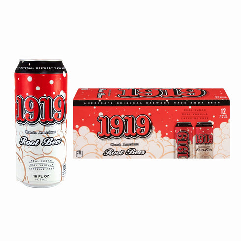 1919 Draft Root Beer 16oz Can, Real Sugar, Real Vanilla, Classic American Root