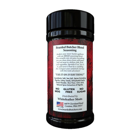 Bearded Butcher Bold Blend, 6 oz - Primal Blend of Salt, Garlic, and Bearded Butcher Spices, Ideal for Seasoning Steaks, Burgers, Roasts, Game Meats, French Fries, and More - Delicious Flavor, Versatile, Low Calorie, No MSG
