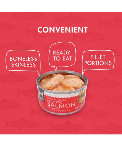 Generic 7 oz (Pack 5) Member Mark Canned Atlantic Salmon, of | Wild-Caught, Readyy-to-Eat High Protein Seafood |