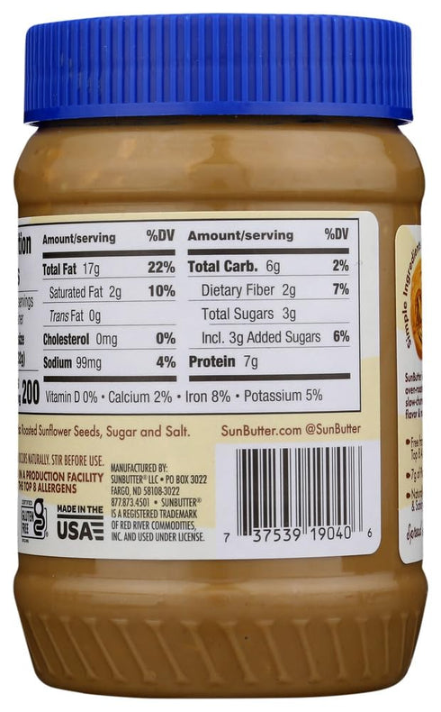 16 oz 2 SunButter Sunflower Butter Natural Crunch -- - pc