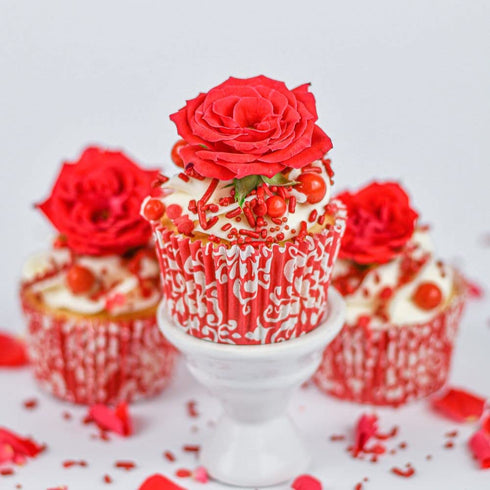 Red Sprinkles for Cake Decorating, Fancy Valentines Day Sprinkles for Cookie Decorating