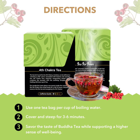 4th 18 (Pack 1) Buddha Teas - Chakra Tea - Organic Herbal Tea - For Balance, Love & Forgiveness - With Hawthorn Berry