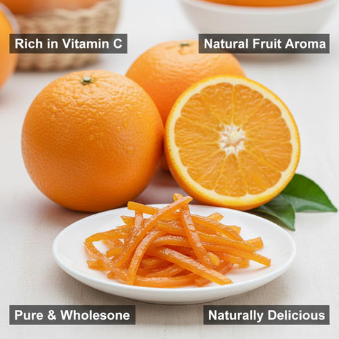 LWWTYKSPL 10.58oz Candied Orange Peel | Diced & Ready for Baking, Desserts, or Snacks | Natural Ingredients, Bright