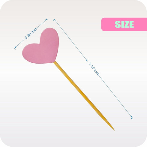 Cupcake Toppers 30Pcs Set, GUCUJI Funny Pink Heart DIY Glitter Mini Birthday Cake Decorations