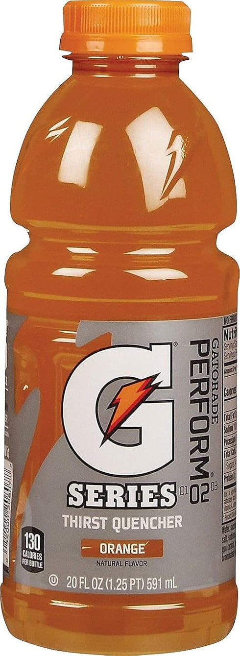 20 Oz 480 Oz (Pack 24) Gatorade Sports Drink, Wide Mouth, Bottles, Orange, Fl