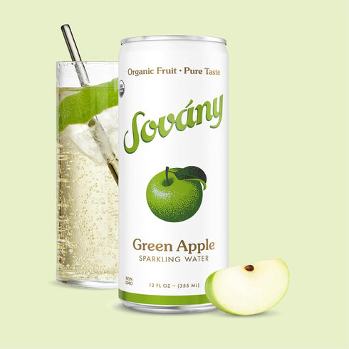 Pack, 12 oz, 12 Pack Sovny Flavored Sparkling Water, Variety Seltzer Water Drinks, USDA Organic, Made With Real Fruit