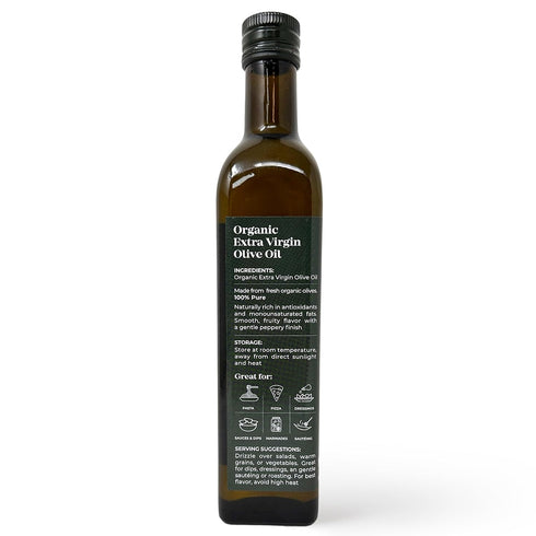 16.9oz (500ml) (Pack 2) Food To Live Organic Extra Virgin Olive Oil, Cold-Pressed. Polyphenol Rich. Non-GMO. Glass