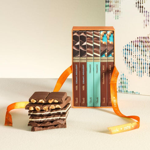 19.95 oz (6 3.35 oz), Venchi - Assorted Milk Chocolate Bar Kit, x With "Piedmont Hazelnuts", Gluten-Free, No Artificial