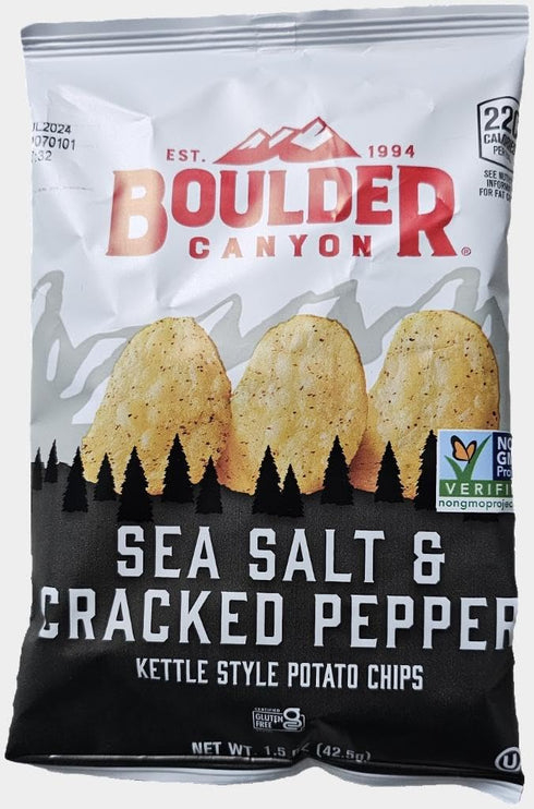 1.5 Pack 12 Boulder Canyon | Sea Salt & Cracked Pepper | Kettle Style Potato Chips| Ounce | of Bundled by SUPERDEALS