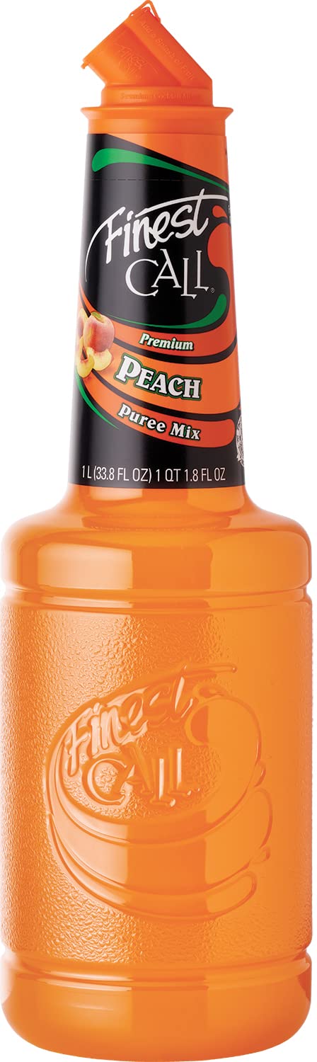 Finest Call Premium Peach Fruit Puree Drink Mix, 1 Liter Bottle (33.8
