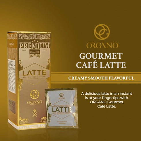 100% (20 ORGANO Gourmet Cafe Latte, Certified Ganoderma Lucidum Sachets)