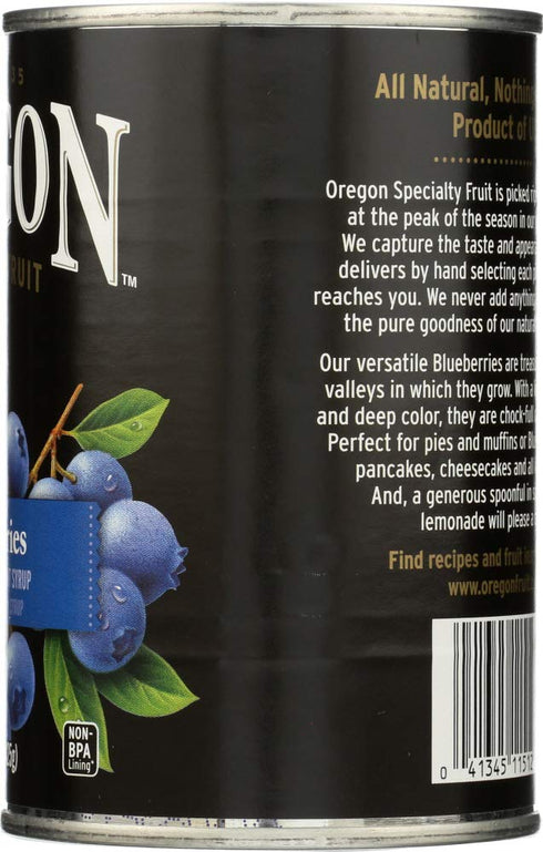 15 oz (4 pack) Oregon Fruit Products Blueberries in Light Syrup