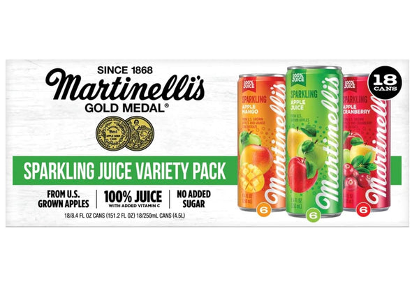 Generic Martinellis Sparkling Juice, Variety Pack, 8.4 fl oz, 18 ct