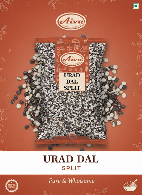 4 LB Aiva Urad Split Black Gram (Urad Black Split Dal) | Loose Split Black Gram |