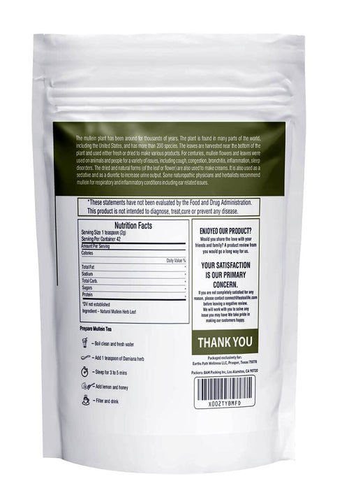 (3 oz/85 Herbal Hermit Mullein Leaf Tea grams) Herb for Respiratory Support, Mucous Membranes, Lung Cleanse Dried