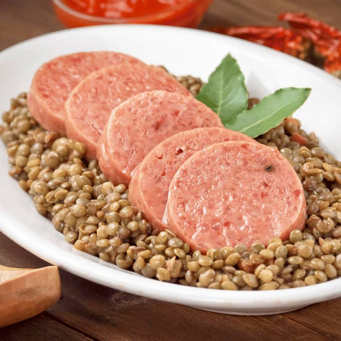 17.5 oz 500 (Pack 1) Golfera Cotechino Authentic Italian Pork Sausage, Charcuterie Meat, Pre-Cooked Breakfast Sausage