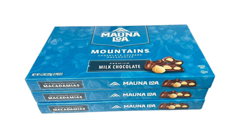 JOGRO Multi Pack Mauna Loa Mountains Chocolate Covered Macadamia Nuts (3-5oz boxes) (3