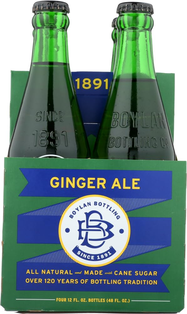 Boylan Bottling Pure Cane Sugar Soda Pop, Ginger Ale, 12 oz Glass